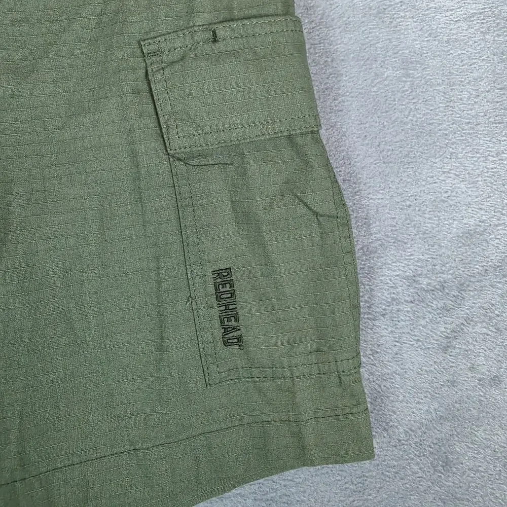 RedHead Men's Ripstop Cargo Shorts Olive Green Outdoor Hiking Utility Size 36